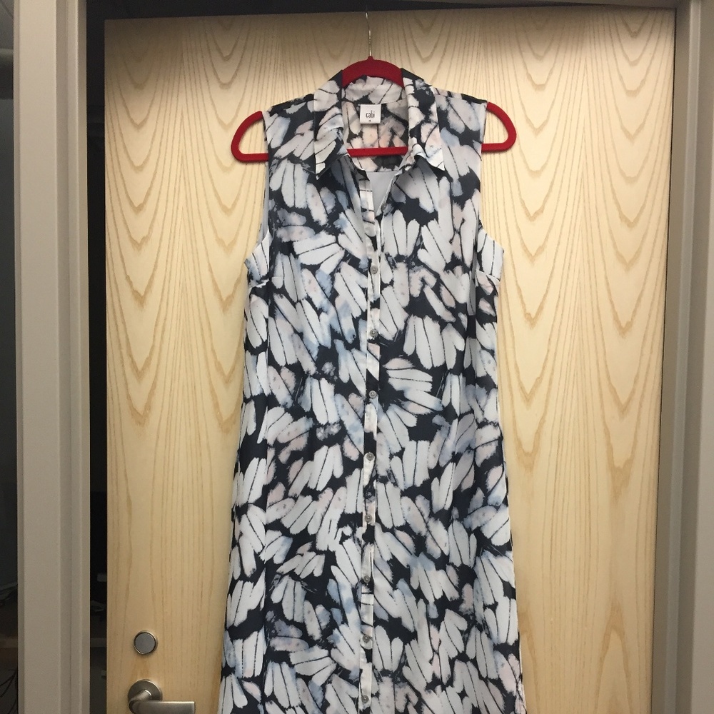 CABI Button Front Sleeveless Dress (Medium)
